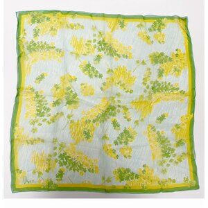 Vintage Vera Neumann Square Silk Blend Scarf Hand Rolled Japan Print Bright